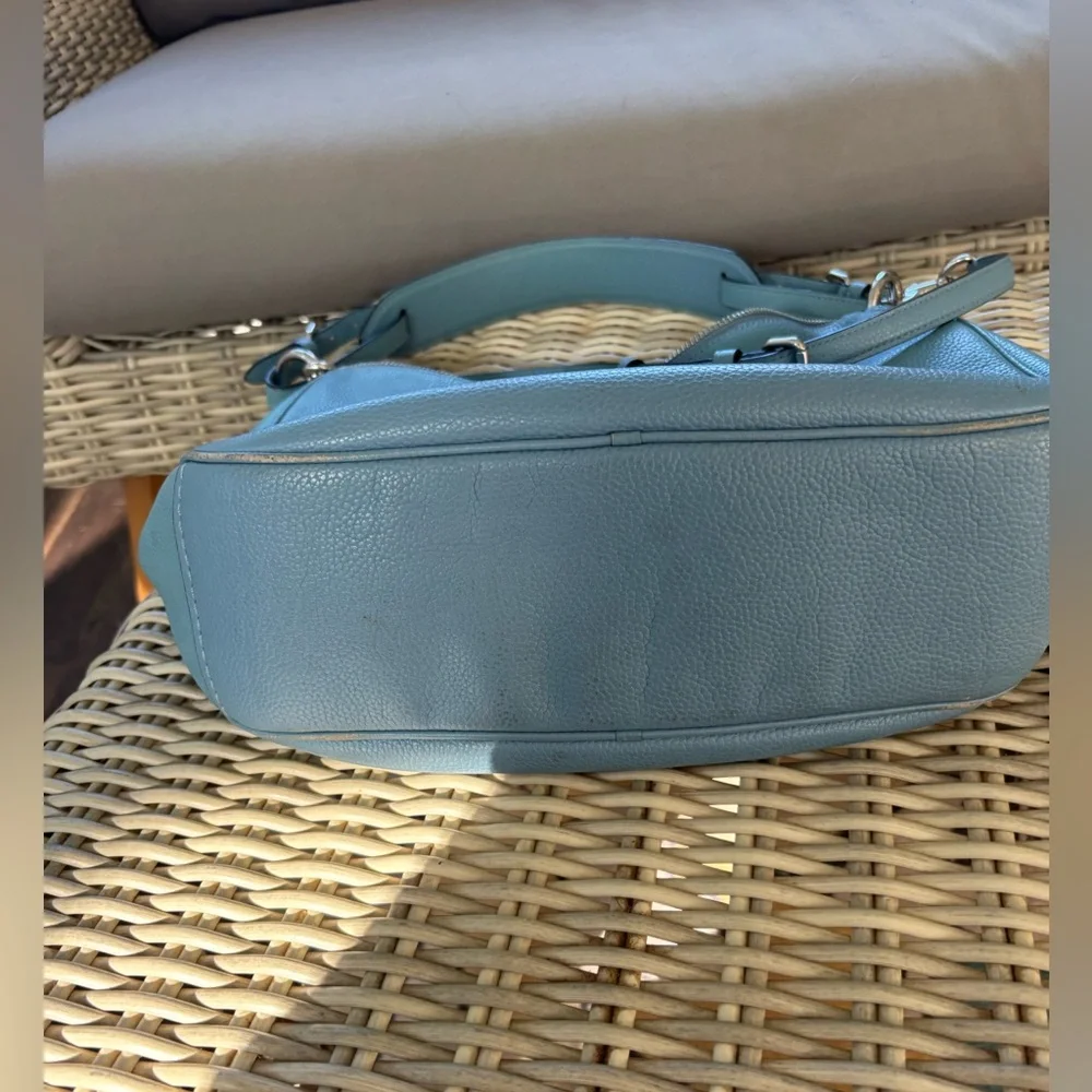 Coach Leather Sutton Hobo Shoulder Bag blue boho timeless versatile classic chic